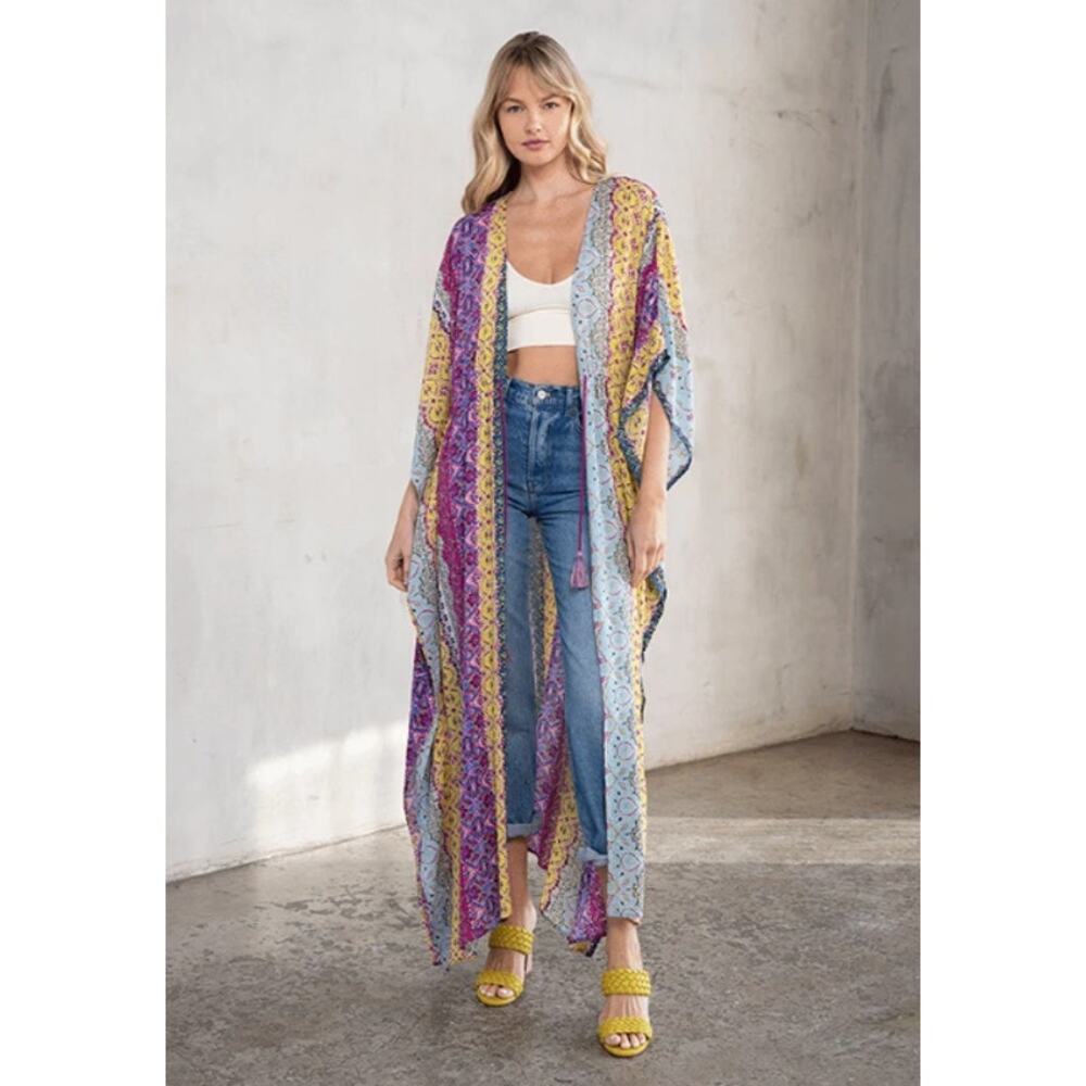 Lovestitch Multi-Color Marrakesh Kimono - One Size - NWT